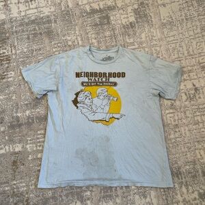 Local Celebrity Neighborhood Watch Large Blue FLAWS STAINS Mens